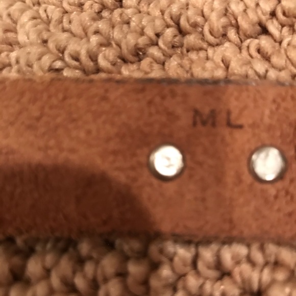 ANN TAYLOR STUDDED BROWN LEATHER BELT M/L - Picture 5 of 6